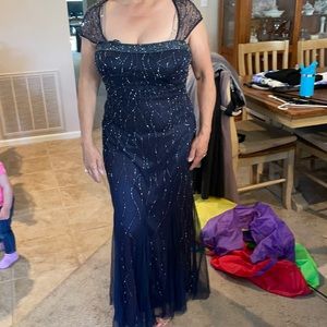 Navy evening gown